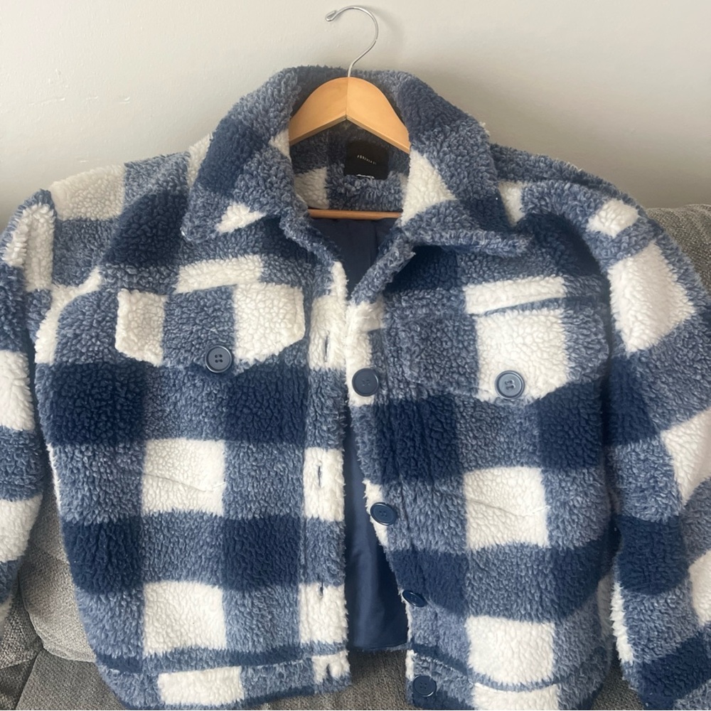 Forever 21 Blue and White Jean Jacket